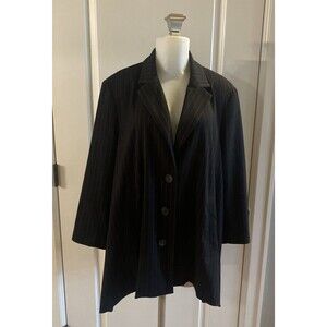 We the Free Blazer Womens‎ Black Pinstripe Blazer Jacket Size M Lagenlook Artsy